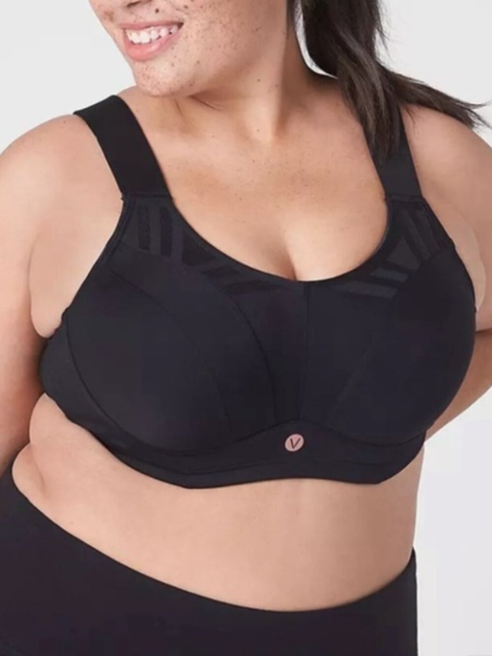 Lane Bryant LIVI Active Black Sports Underwire Bra with Supportive Straps 40DDD